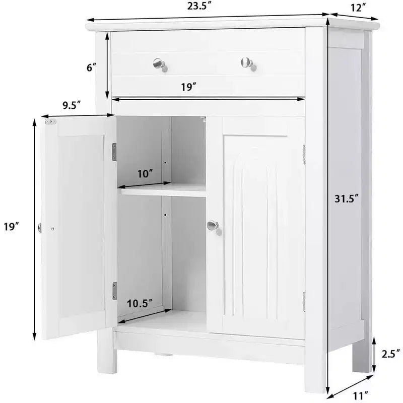 Costway Mobile Bagno con Cassetti e Ripiani Interni Regolabili, Bianco