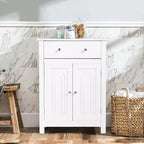 Costway Mobile Bagno con Cassetti e Ripiani Interni Regolabili, Bianco