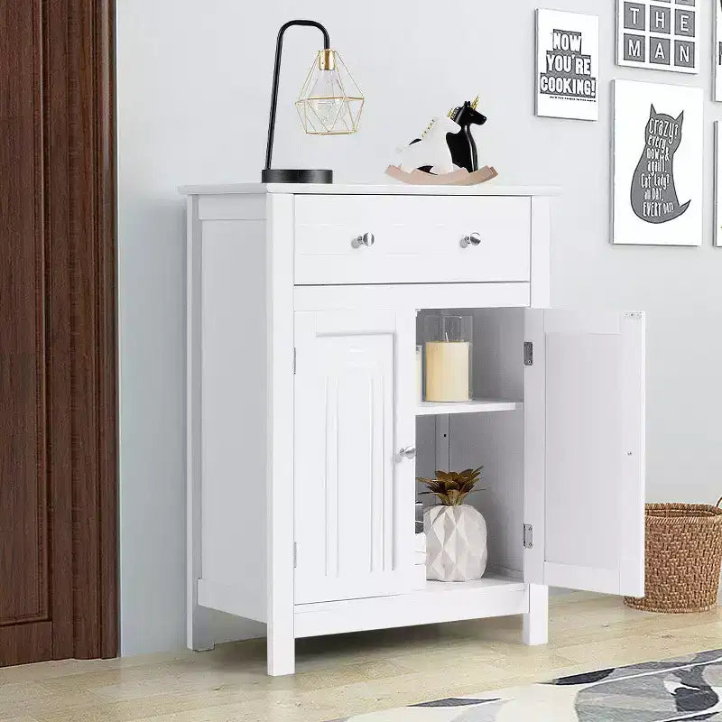 Costway Mobile Bagno con Cassetti e Ripiani Interni Regolabili, Bianco