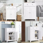Costway Mobile Bagno con Cassetti e Ripiani Interni Regolabili, Bianco