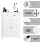 Costway Mobile Bagno con Cassetti e Ripiani Interni Regolabili, Bianco