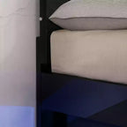 Letto Cavatao 3 pz con 2 comodini Nero/Cromo - miBasics