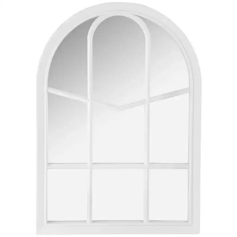 Northlight 20 White Arched Windowpane Framed Wall Mirror