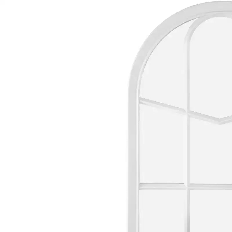 Northlight Specchio da parete con cornice ad arco bianca a riquadri 20