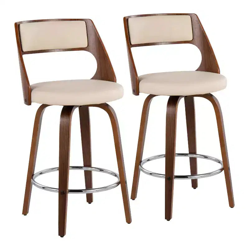 Set di 2 sgabelli da bar imbottiti Cecina altezza bancone - Lumisource