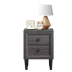 Comodino Costway con 2 cassetti, multifunzionale, in stile retrò, grigio, completamente assemblato