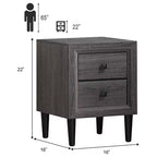 Comodino Costway con 2 cassetti, multifunzionale, in stile retrò, grigio, completamente assemblato