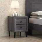 Comodino Costway con 2 cassetti, multifunzionale, in stile retrò, grigio, completamente assemblato