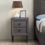Comodino Costway con 2 cassetti, multifunzionale, in stile retrò, grigio, completamente assemblato