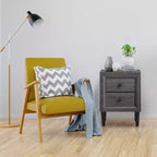 Comodino Costway con 2 cassetti, multifunzionale, in stile retrò, grigio, completamente assemblato