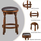 Costway Set di 4 Sgabelli Girevoli da Bar 24'' con Sedile Imbottito in Pelle per Cucina Sala da Pranzo Pub Senza Schienale