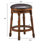 Costway Set di 4 Sgabelli Girevoli da Bar 24'' con Sedile Imbottito in Pelle per Cucina Sala da Pranzo Pub Senza Schienale