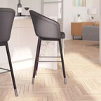 Merrick Lane Temperance Sgabello Moderno con Struttura in Legno e Accenti Metallici