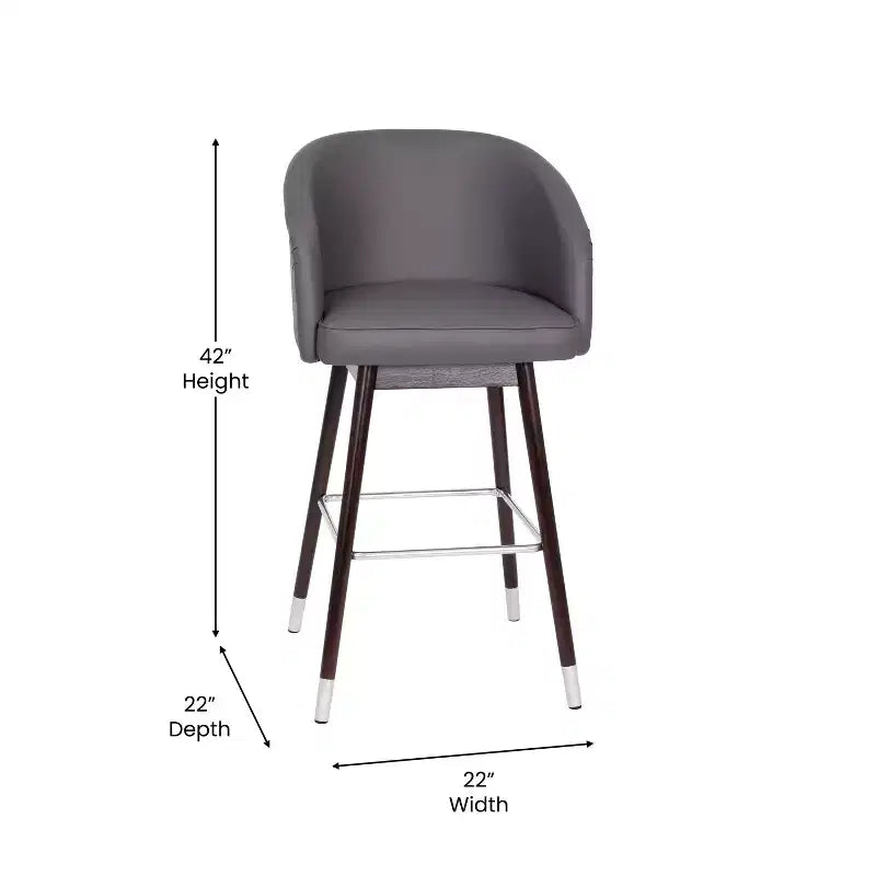 Merrick Lane Temperance Sgabello Moderno con Struttura in Legno e Accenti Metallici