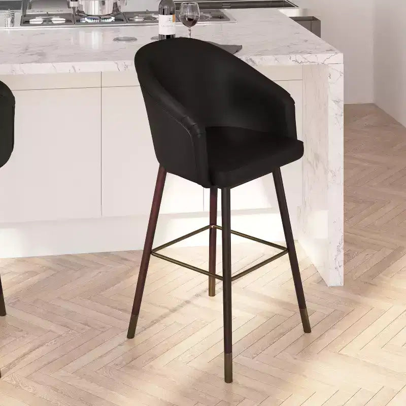 Merrick Lane Temperance Sgabello Moderno con Struttura in Legno e Accenti Metallici
