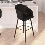 Merrick Lane Temperance Sgabello Moderno con Struttura in Legno e Accenti Metallici