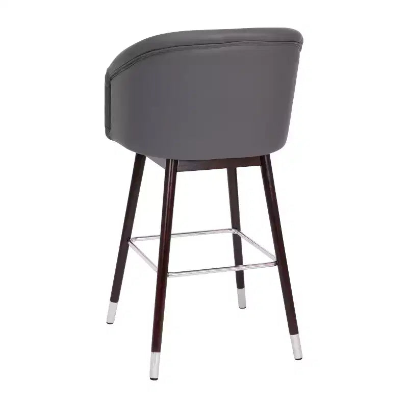 Merrick Lane Temperance Sgabello Moderno con Struttura in Legno e Accenti Metallici