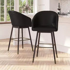 Merrick Lane Temperance Sgabello Moderno con Struttura in Legno e Accenti Metallici