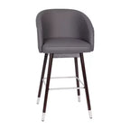Merrick Lane Temperance Sgabello Moderno con Struttura in Legno e Accenti Metallici
