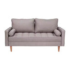 Divanetto Flash Furniture Hudson in Stile Moderno Mid-Century con Rivestimento Trapuntato e Gambe in Legno Massello