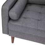 Divanetto Flash Furniture Hudson in Stile Moderno Mid-Century con Rivestimento Trapuntato e Gambe in Legno Massello