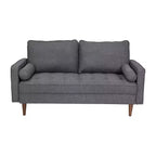 Divanetto Flash Furniture Hudson in Stile Moderno Mid-Century con Rivestimento Trapuntato e Gambe in Legno Massello