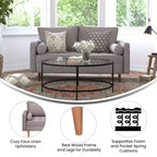 Divanetto Flash Furniture Hudson in Stile Moderno Mid-Century con Rivestimento Trapuntato e Gambe in Legno Massello