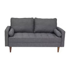 Divanetto Flash Furniture Hudson in Stile Moderno Mid-Century con Rivestimento Trapuntato e Gambe in Legno Massello