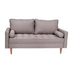 Divanetto Flash Furniture Hudson in Stile Moderno Mid-Century con Rivestimento Trapuntato e Gambe in Legno Massello