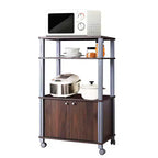 Costway Scaffale per Forno a Microonde, Scaffale da Cucina, Organizer in Metallo Bianco