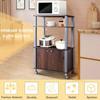Costway Scaffale per Forno a Microonde, Scaffale da Cucina, Organizer in Metallo Bianco