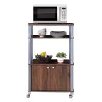 Costway Scaffale per Forno a Microonde, Scaffale da Cucina, Organizer in Metallo Bianco