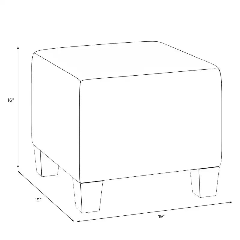 Skyline Furniture Yosemy Pouf Quadrato con Bottoni Decorativi in Fantasia