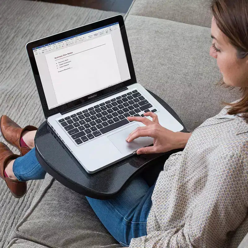Sofia + Sam Tavolino da letto mini per PC portatile con memory foam e slot per tablet - Nero