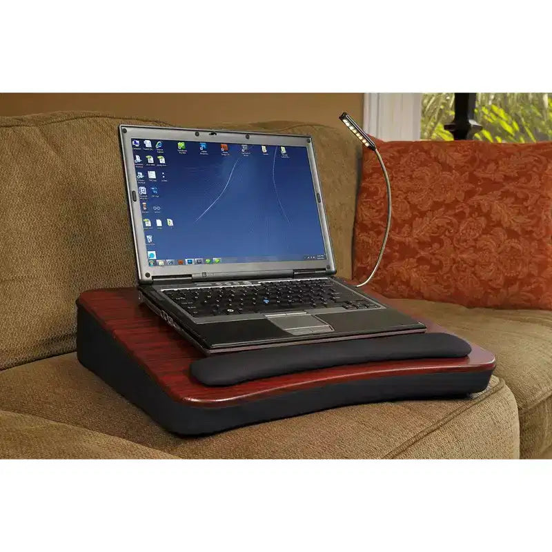 Tavolino da letto portatile in memory foam Sofia + Sam con luce USB – Nero