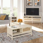 Tavolino da caffè Ameriwood Home Lennon, Quercia Avorio e Finto Rattan