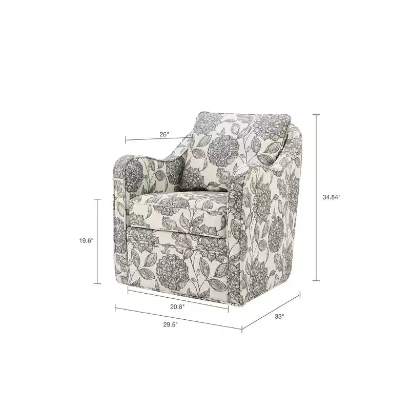 Poltrona girevole Mitchell con seduta ampia - Madison Park