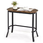 Costway Narrow End Side Sofa Table Stable Steel Frame for Living Room Bedroom Brown