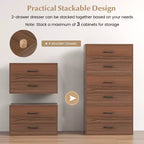 Costway Comodino a 2 Cassetti Contenitore Orizzontale Impilabile con Maniglie Bianco/Noce/Nero