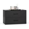 Costway 2-Drawer Dresser Stackable Horizontal Storage Organizer w/Handles White/Walnut/Black