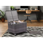 BIRDROCK HOME Contenitore portadocumenti con rotelle - Mobiletto con ruote - Scatole portadocumenti - Ufficio domestico (Grigio)