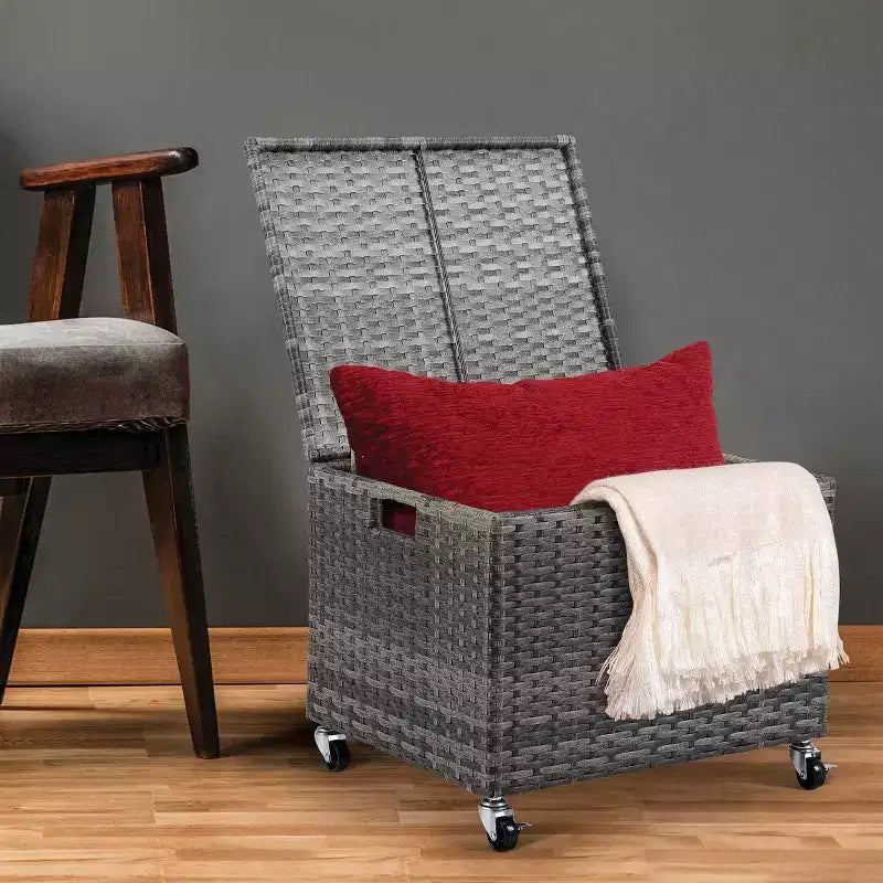 BIRDROCK HOME Contenitore portadocumenti con rotelle - Mobiletto con ruote - Scatole portadocumenti - Ufficio domestico (Grigio)