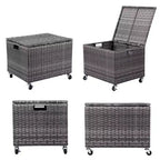 BIRDROCK HOME Contenitore portadocumenti con rotelle - Mobiletto con ruote - Scatole portadocumenti - Ufficio domestico (Grigio)