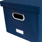 BirdRock Home Organizer Pieghevole per Documenti con Coperchio - Blu Navy - Confezione da 1
