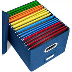 BirdRock Home Organizer Pieghevole per Documenti con Coperchio - Blu Navy - Confezione da 1