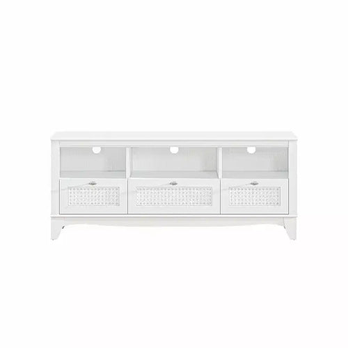 55 Traditional Natural Wood TV Stand for TVs up to 60 with Drawer - Home Essentials