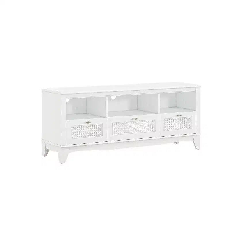 Mobile TV 55" tradizionale in legno naturale per TV fino a 60" con cassetto - Home Essentials