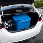 Carrello della spesa pieghevole Costway con borsa in tela impermeabile rimovibile, nero/blu