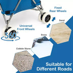 Carrello della spesa pieghevole Costway con borsa in tela impermeabile rimovibile, nero/blu
