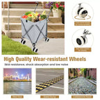 Carrello della spesa pieghevole Costway con borsa in tela impermeabile rimovibile, nero/blu